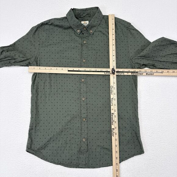 Marine Layer Button Down Shirt Mens Size Medium Green Polka Dot Casual Geometric - Picture 7 of 9